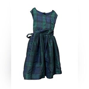 Joe Fresh Kids Dress in Navy and Emerald Plaid
